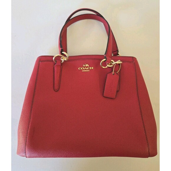 Coach Minetta Crossgrain Leather Purse Pink F57847 GUC Missing Shoulder Strap - Picture 1 of 9